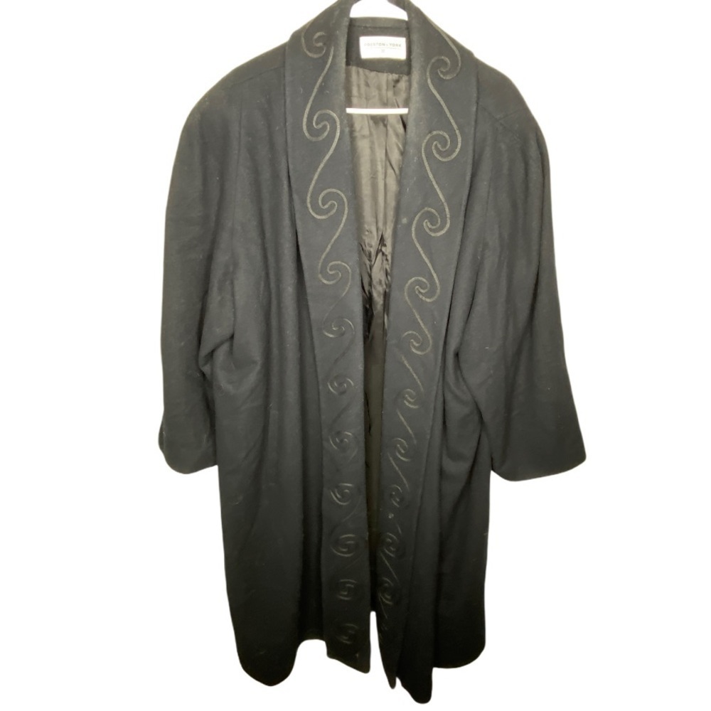 Vintage Preston & York Black Wool Trench Coat